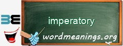WordMeaning blackboard for imperatory